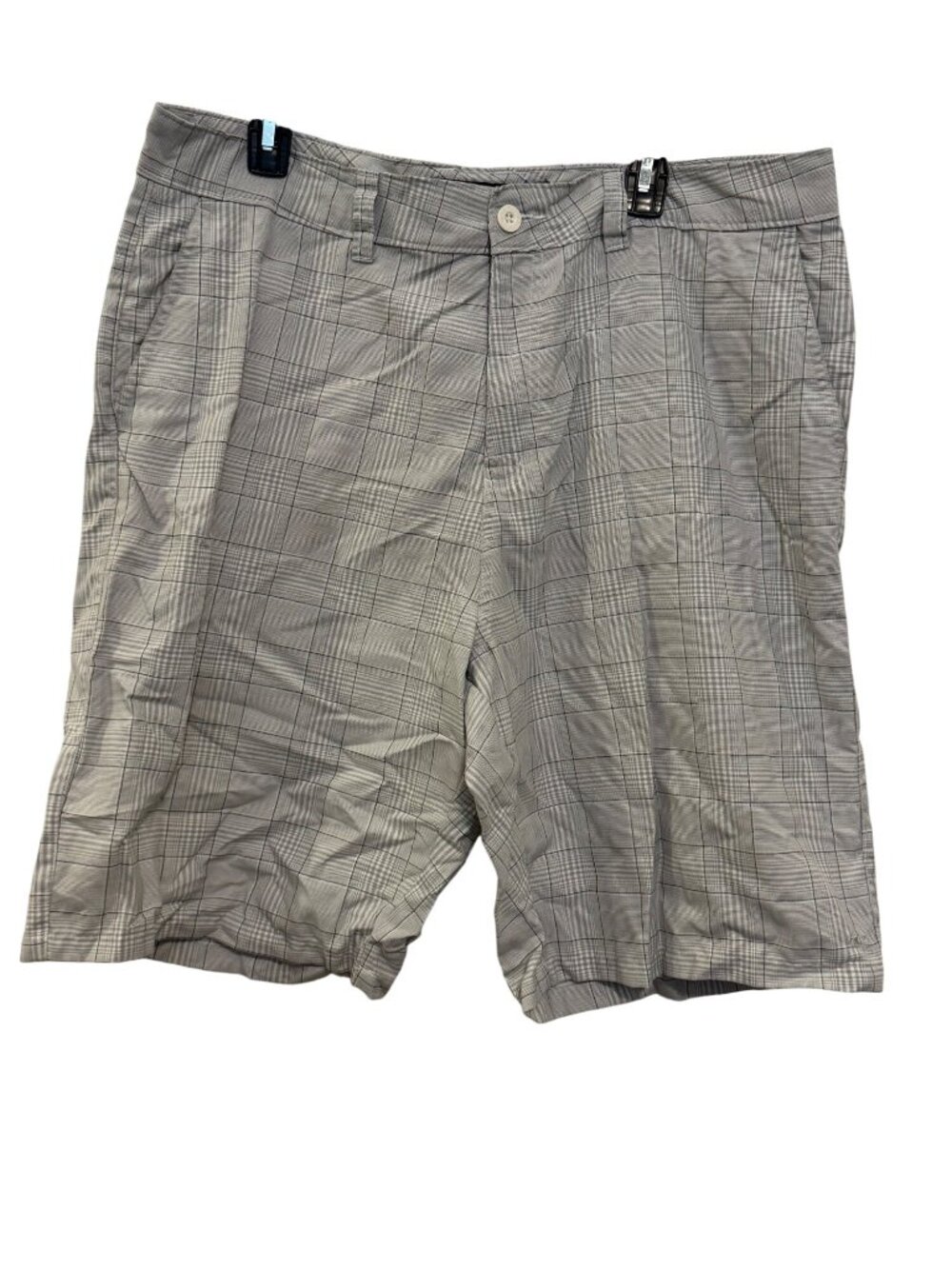 ONeill Mens Gray Plaid Casual Shorts Size 38 Polyester/Viscose Blend